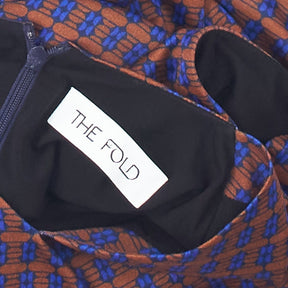 The Fold Blue Orange Patterned Dress