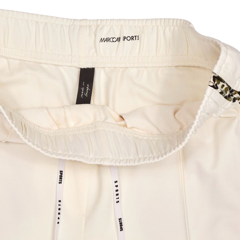 Marc Cain White Leopard Trim Joggers