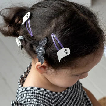 Glitter hair clips (set of 4) - Spooky