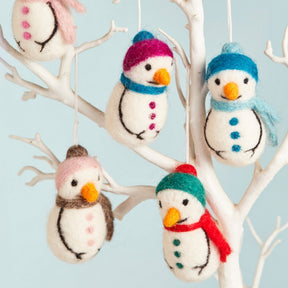 Handmade Felt Snowman Decoration- Pack of 3