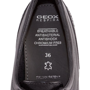 Geox Black Leather Brogue Shoes