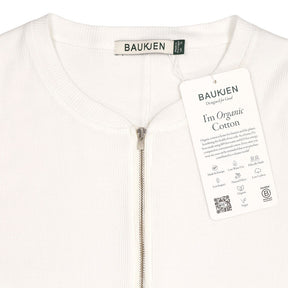 Baukjen White Ribbed Zip Top