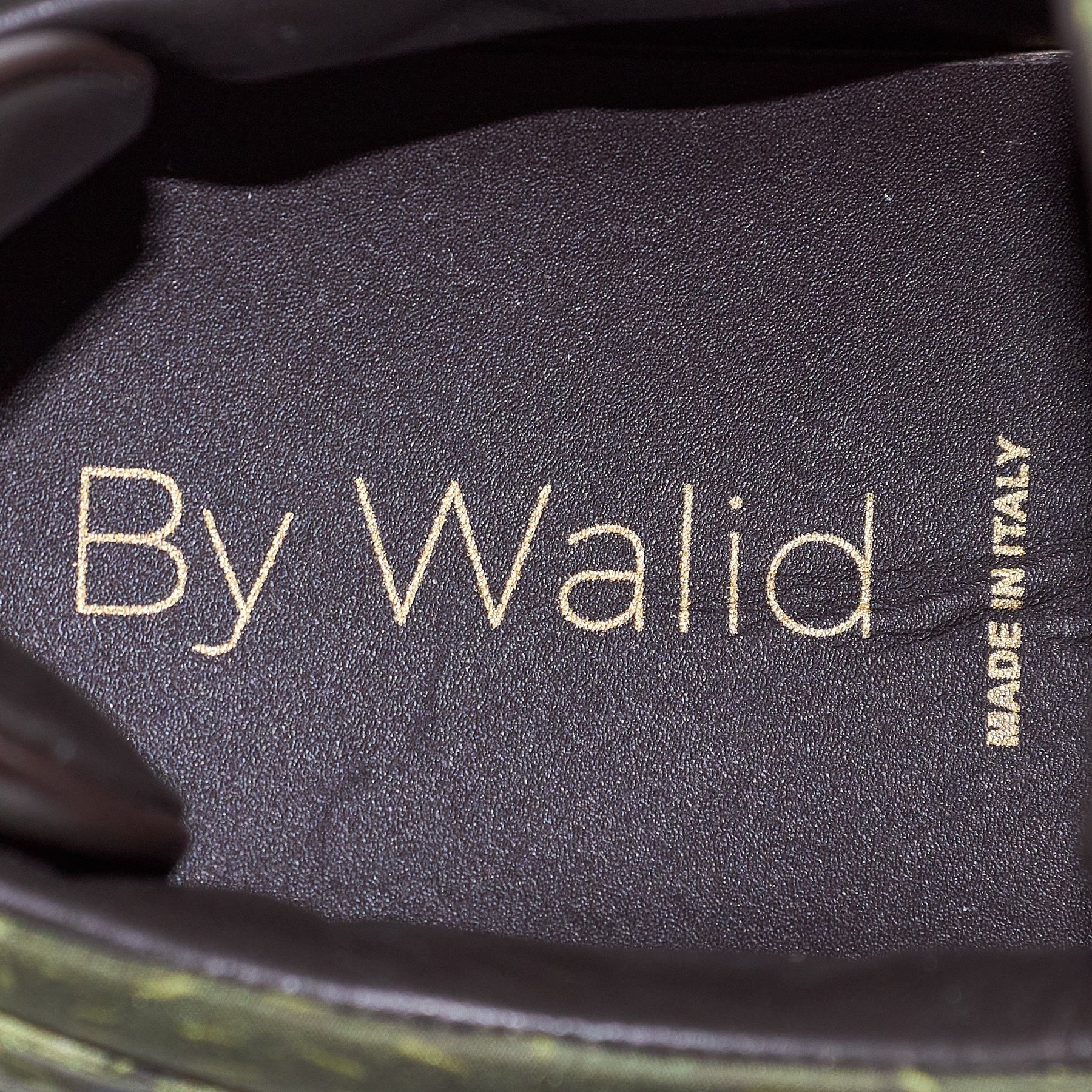 By Walid Green Raw Silk Trainers