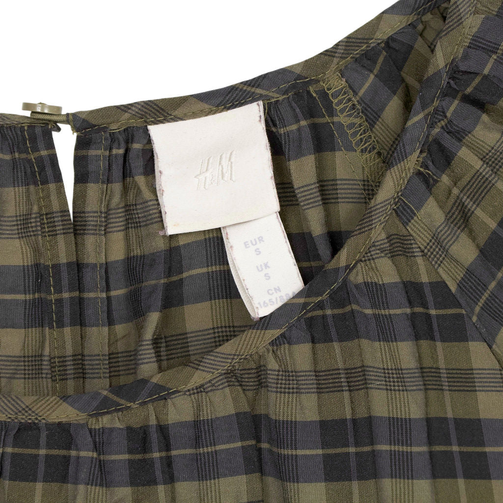 H&M Green Check Midi Dress