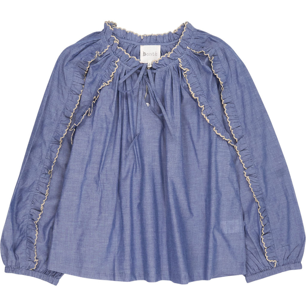 Bonté Chambrey Blue Fleur Top