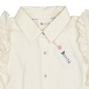 Bonté White Lina Shirt with Ruffle Sleeves