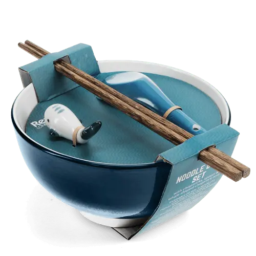 Ceramic noodle bowl set - Blue whale