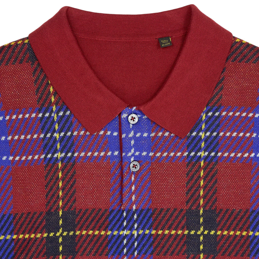 Lyle & Scott Red Blue Check Polo Shirt