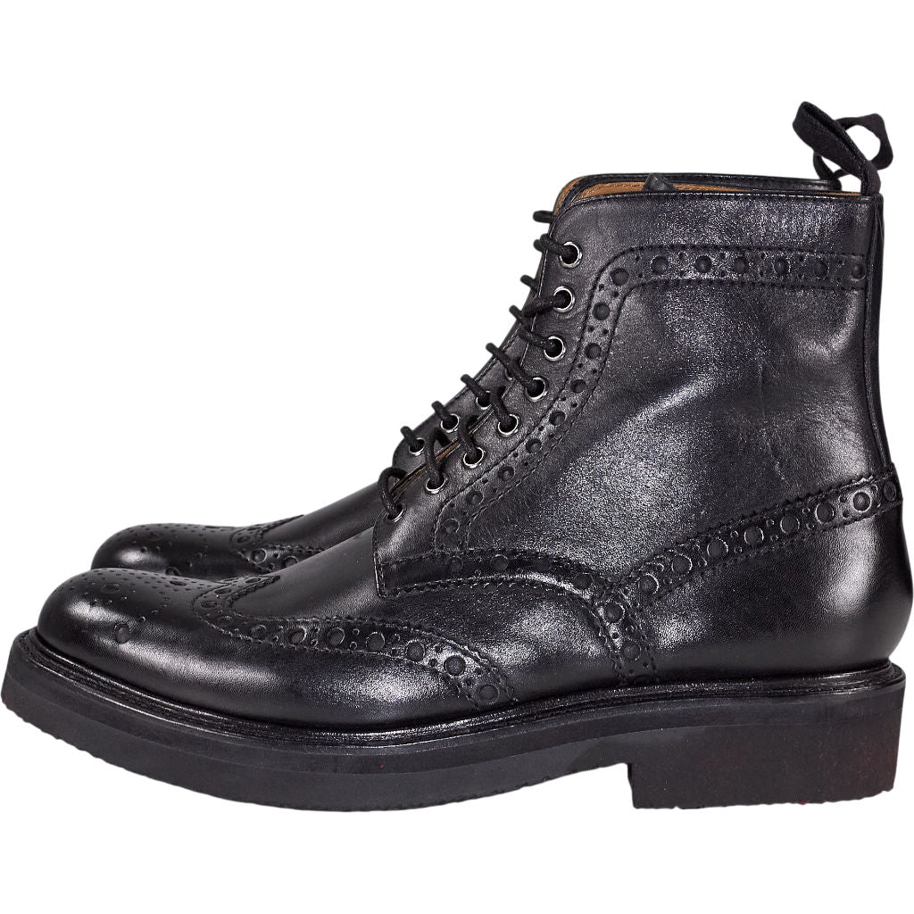 Grenson Black Calf Brogue Boots