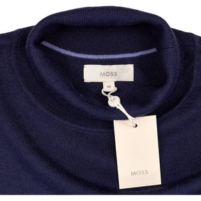 Moss Navy Roll Neck Sweater