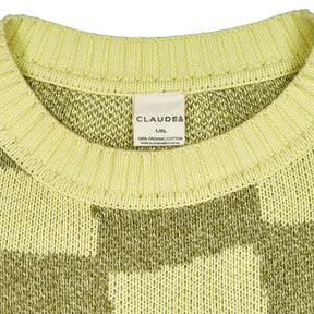 Claude & Co Green Checkered Knit Jumper
