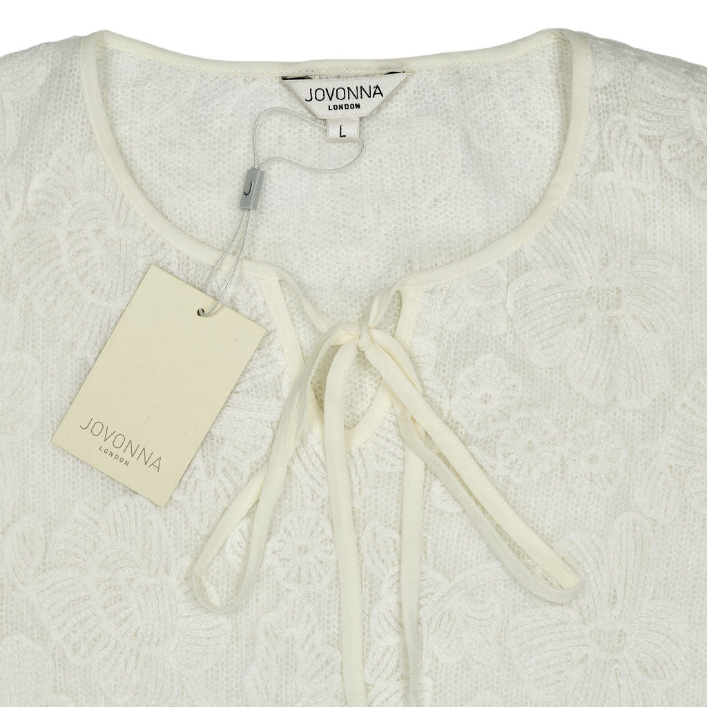 Jovonna Cream Floral Lace Blouse