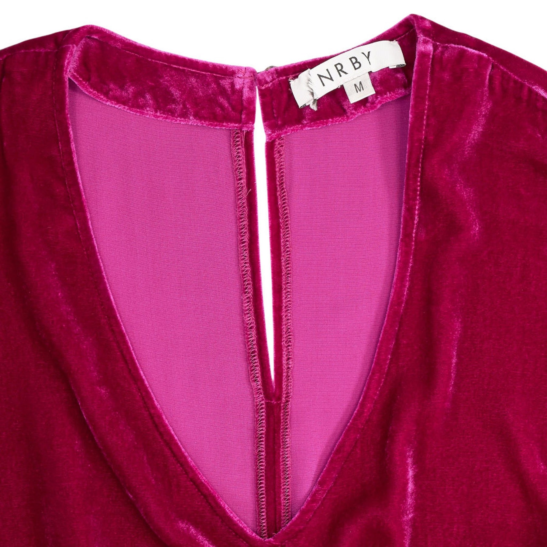 NRBY Pink Velvet Midi Dress