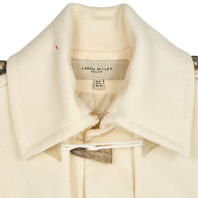 Karen Millen Cream Wool Duffle Coat