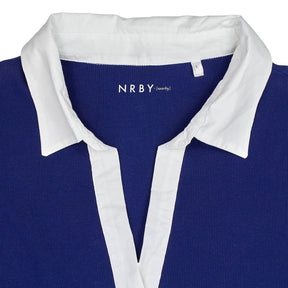 NRBY Blue White Collared Top