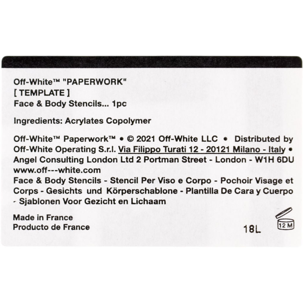 Off-White Paperwork Face & Body Stencils