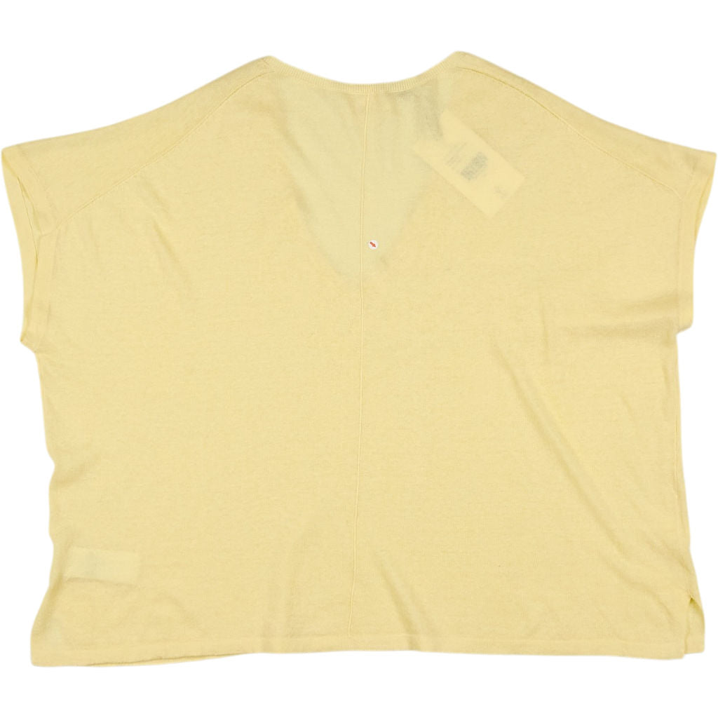 Hush Pale Yellow Emmerline Linen Blend Knitted Top
