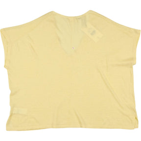 Hush Pale Yellow Emmerline Linen Blend Knitted Top