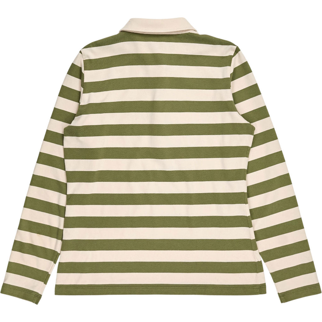 Baukjen Green Stripe Long Sleeve Polo Shirt