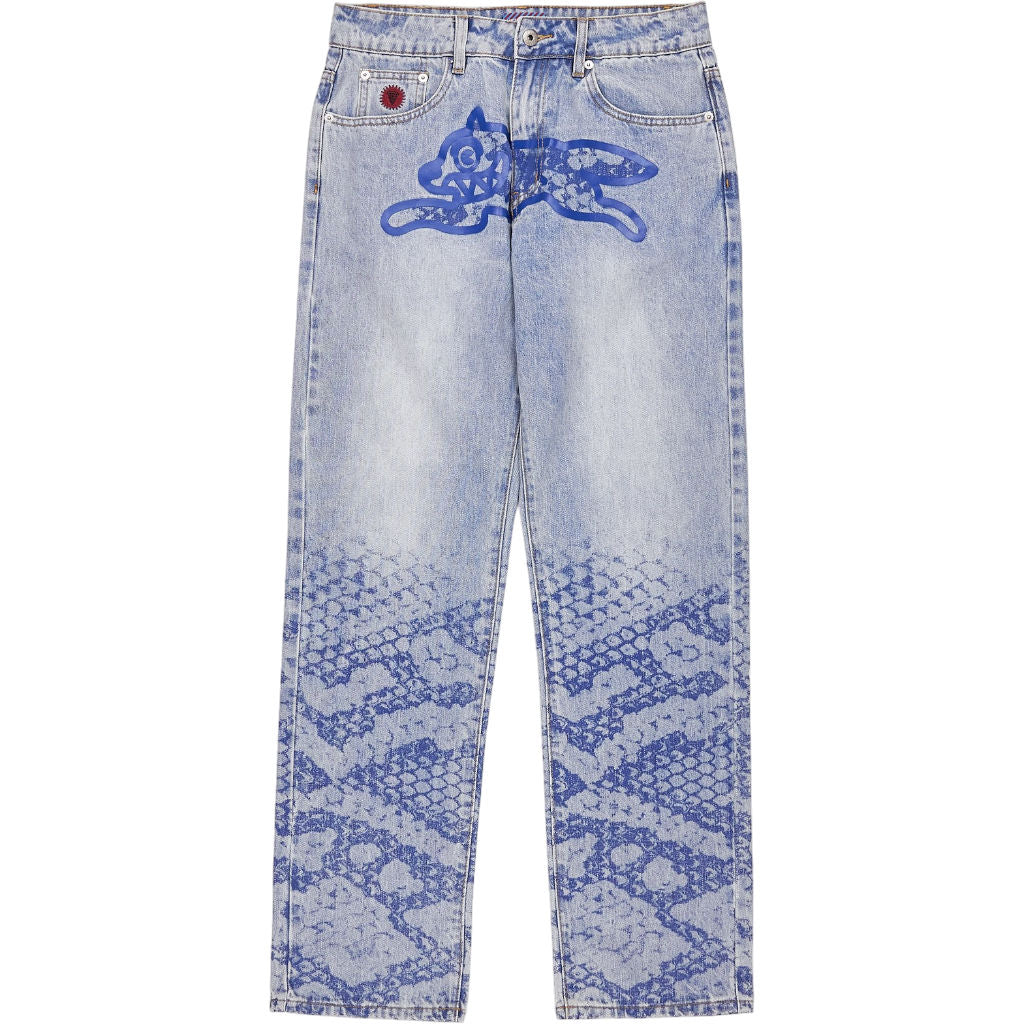 BBC Ice Cream Light Blue Snakeskin Denim Pants