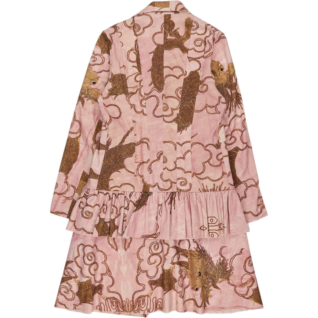 By Walid Pink Patterned Cotton Coat