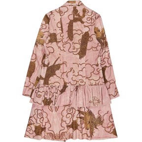 By Walid Pink Patterned Cotton Coat