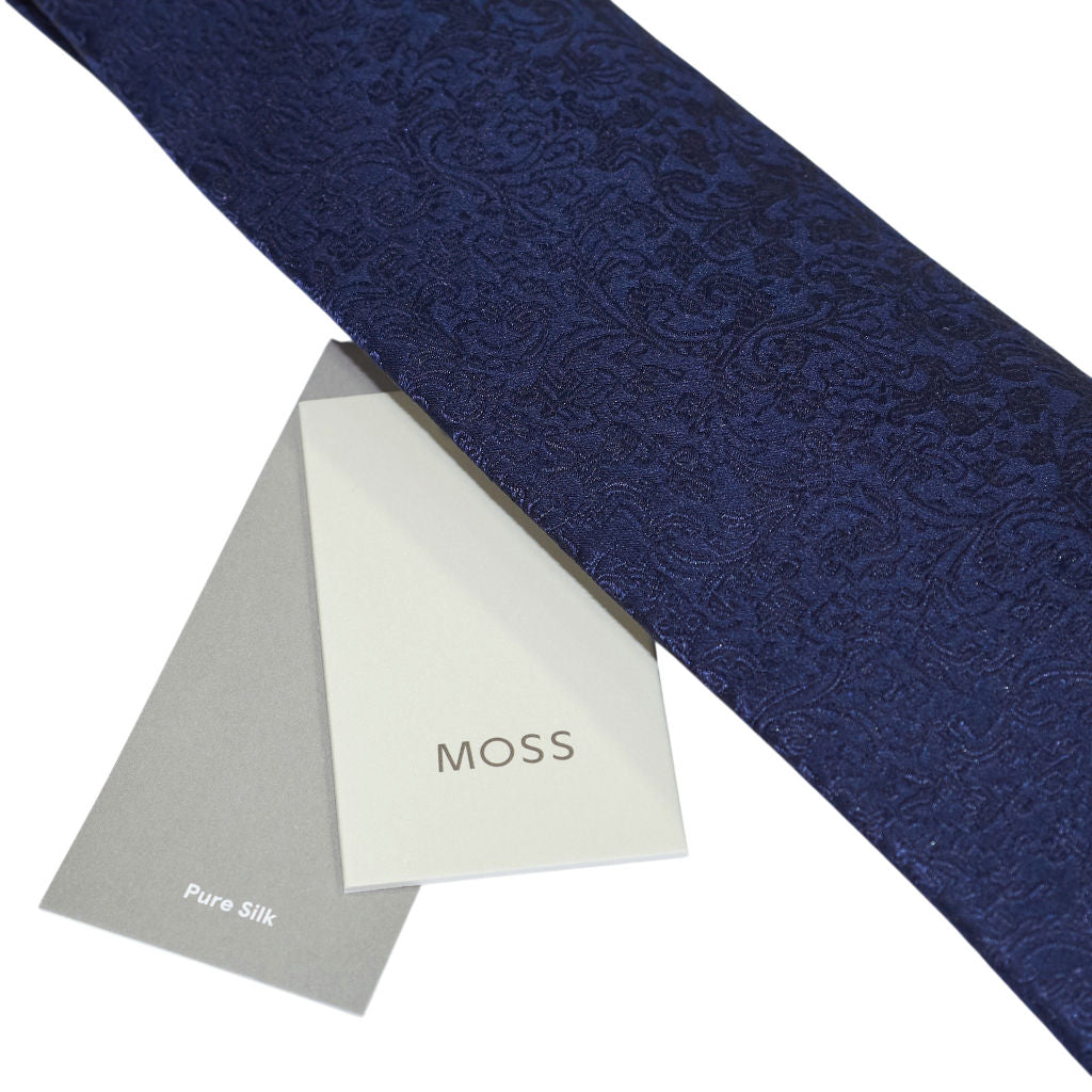 Moss Navy Silk Tie