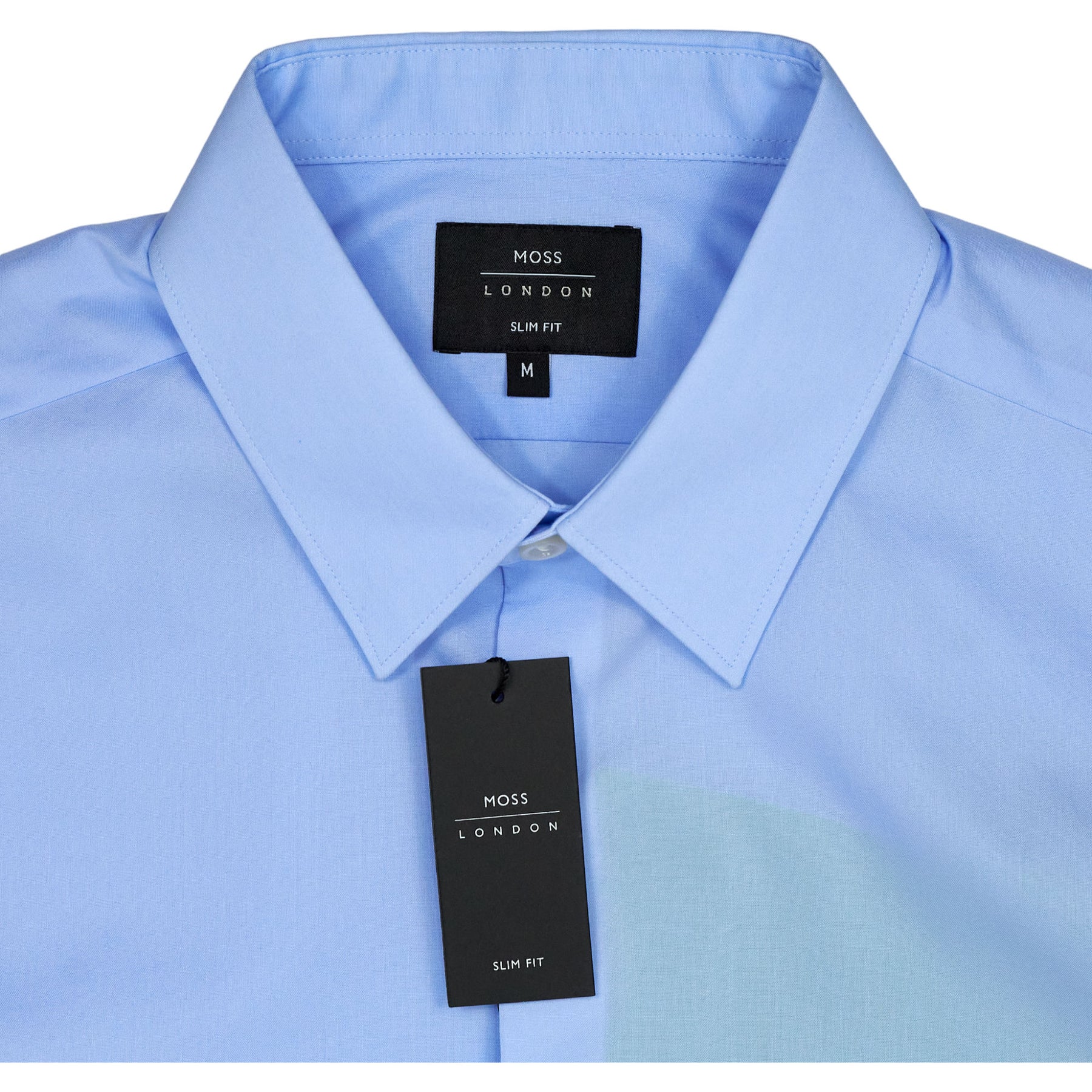 Moss London Blue Slim Fit Business Shirt