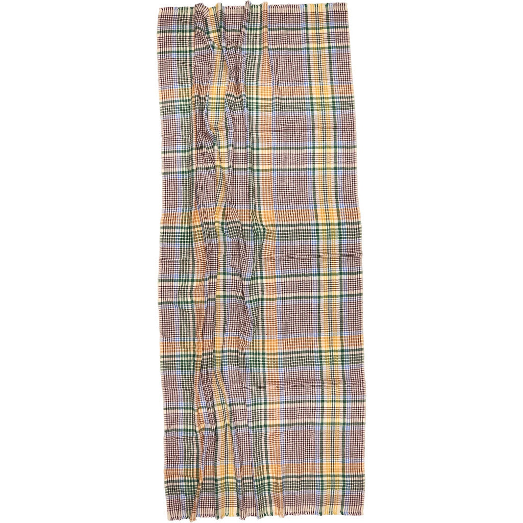 Drake's Multicoloured Check Cashmere Scarf