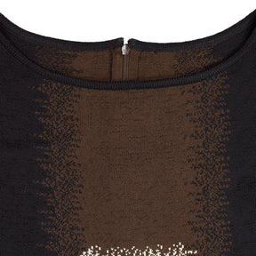 St. John Black Brown Intarsia Knit Dress