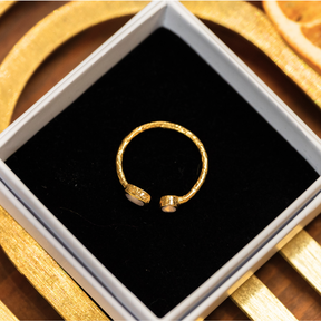 Pooja Open Ring With Chalcedony Gemstones