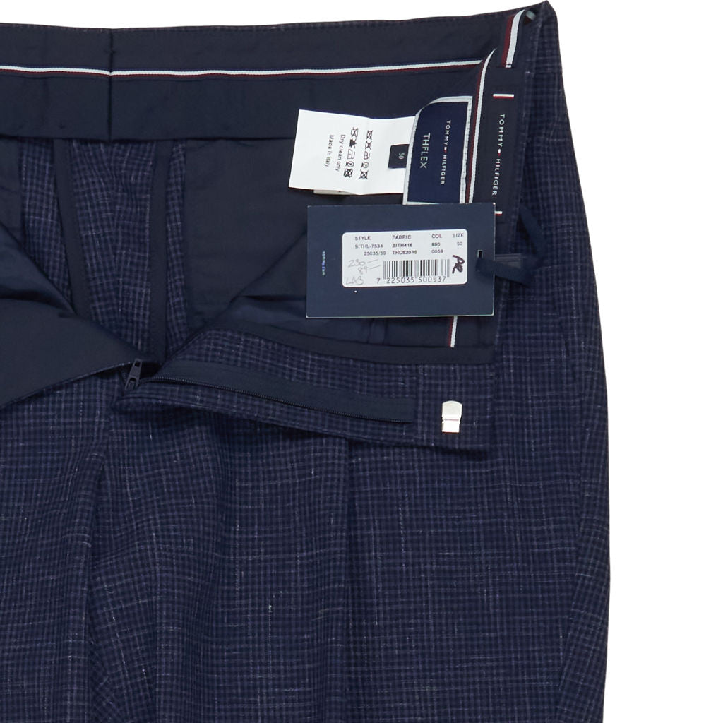 Tommy Hilfiger Navy Plaid Trousers