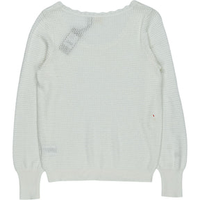 Hush White Florence Scoop Knitted Jumper