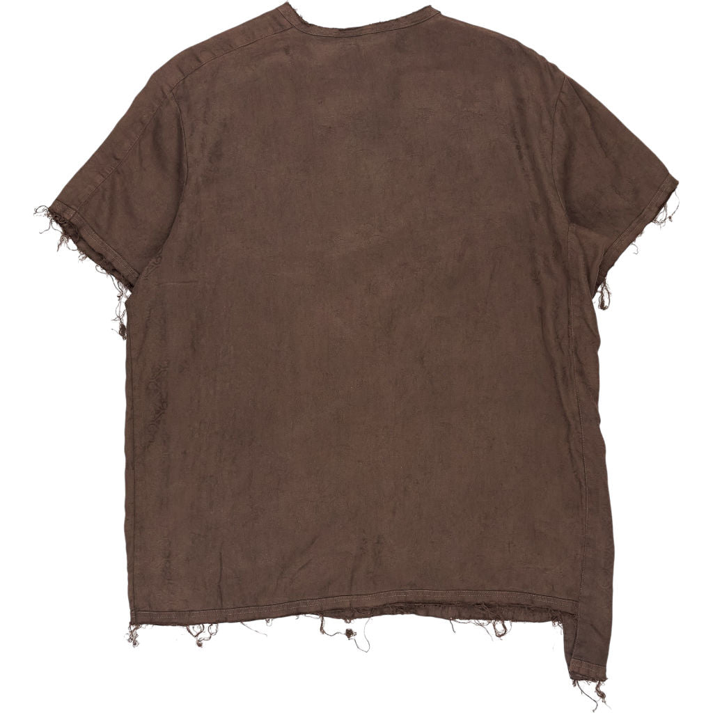 By Walid Brown Frayed T-Shirt