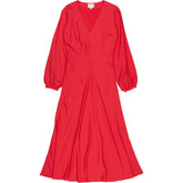 Hush Red Grace V-Neck Long Sleeve Dress