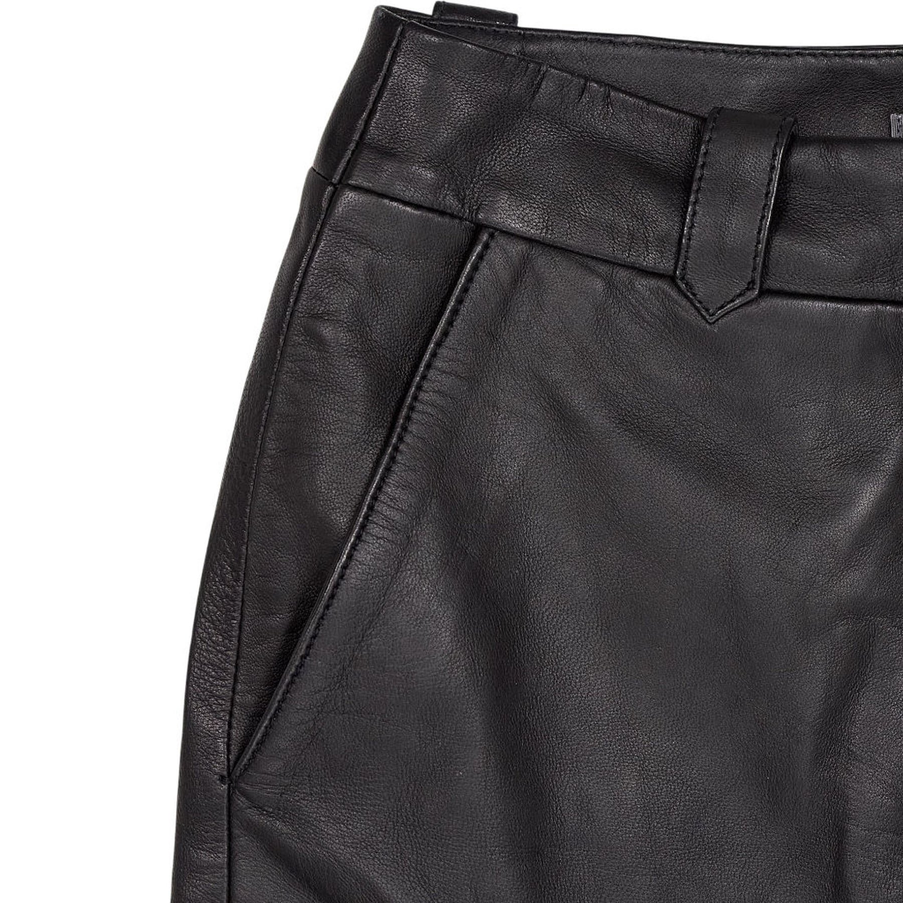 Mint Velvet Black Leather Skirt