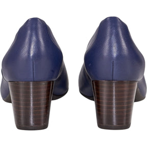 Clarks Navy Leather Un Cosmo Step Heels