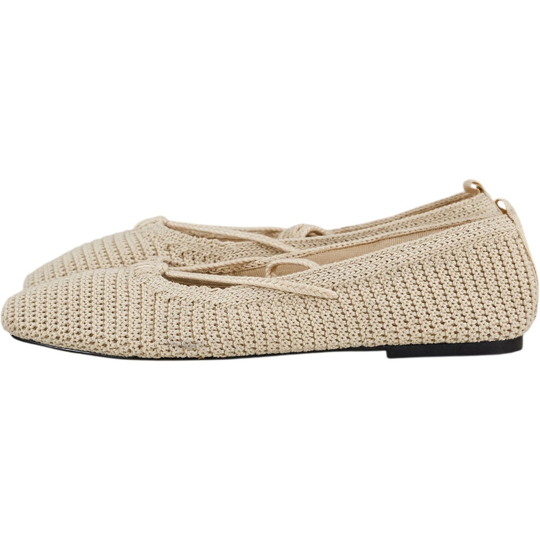 Pull & Bear Cream Crochet Flats
