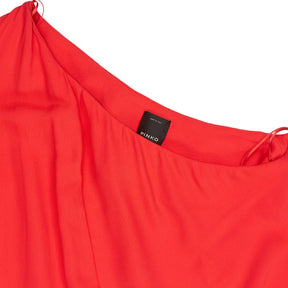 Pinko Red One Shoulder Ruffle Jumpsuit