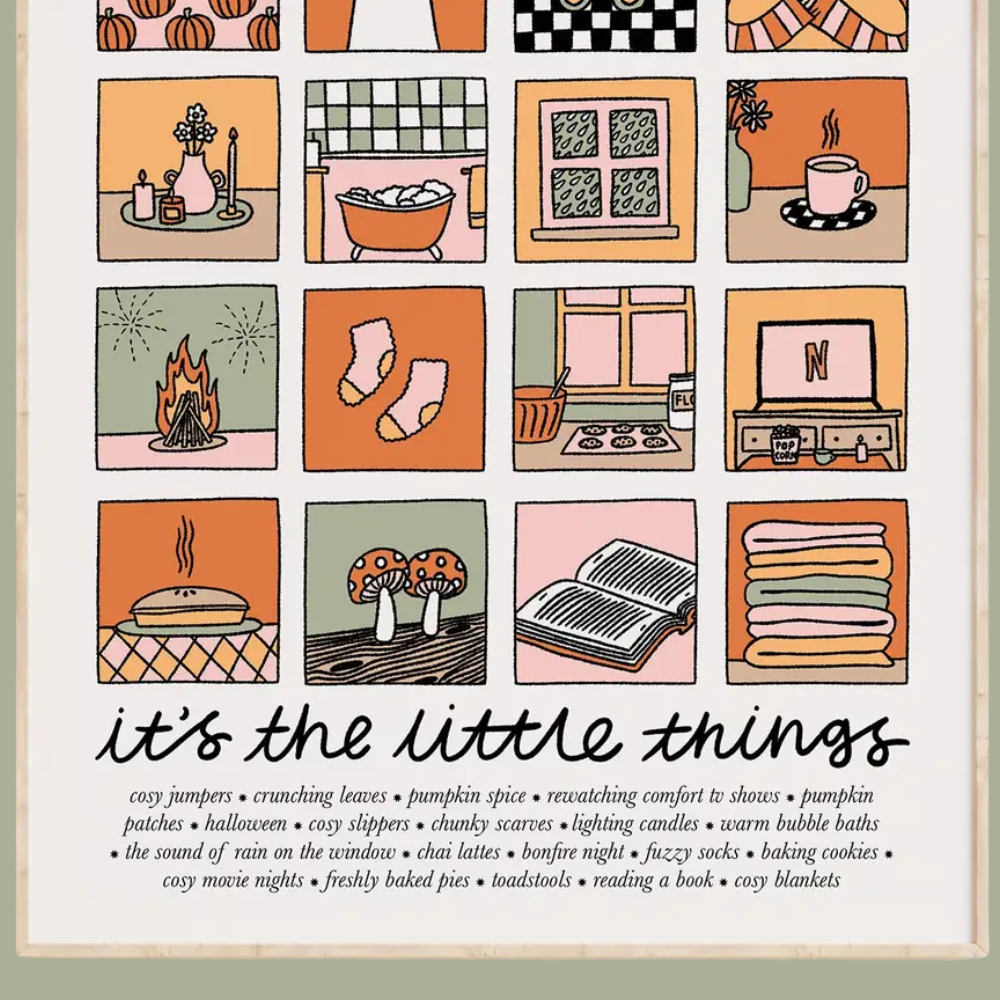 It's The Little Things: Autumn Edition Illustrated Quote Print