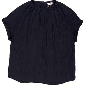 Hush Black Gathered Crew Neck Top