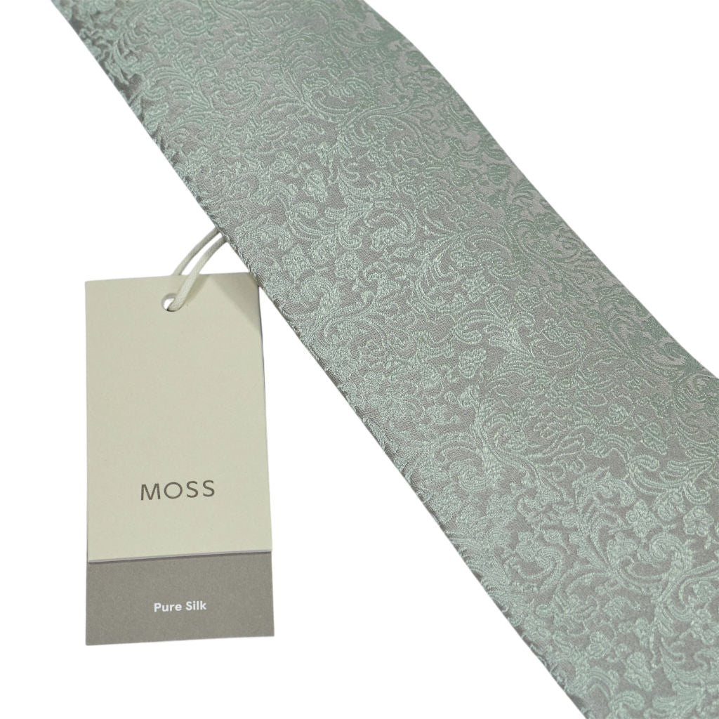 Moss Green Patterned Silk Tie Bundle x 3
