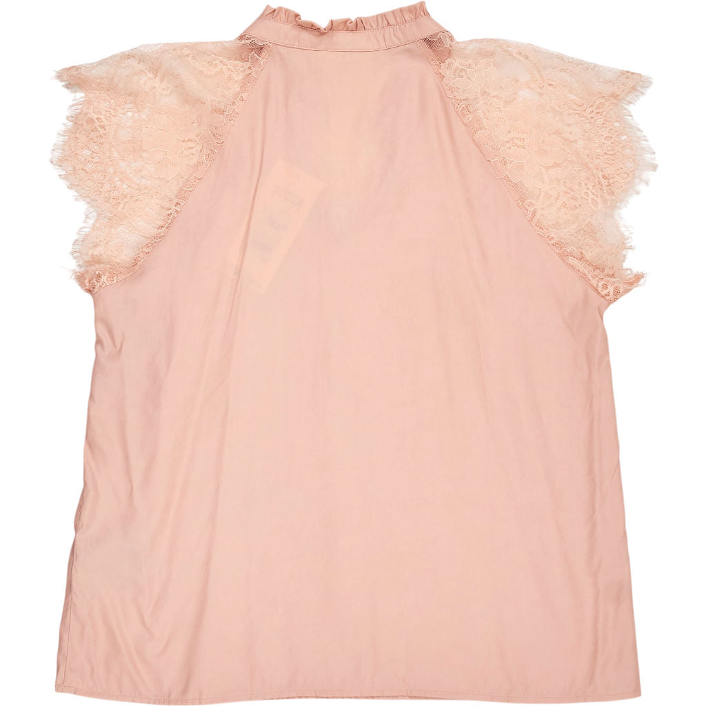 Cream Pink Lace Blouse
