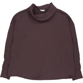 Hush Raisin Brown Long Sleeve Cowl Neck Top