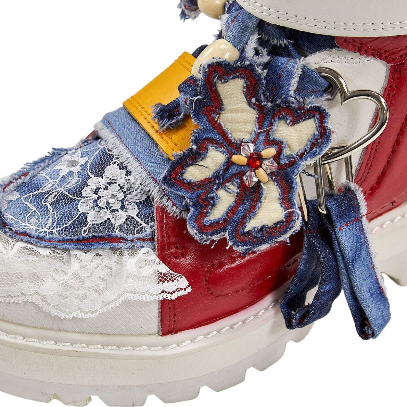 Caterpillar White Denim Lace Reignite Boots