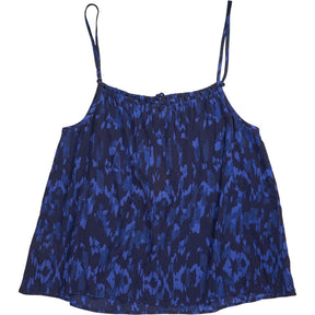 Hush Blue Ikat Angell Tie Cami Top