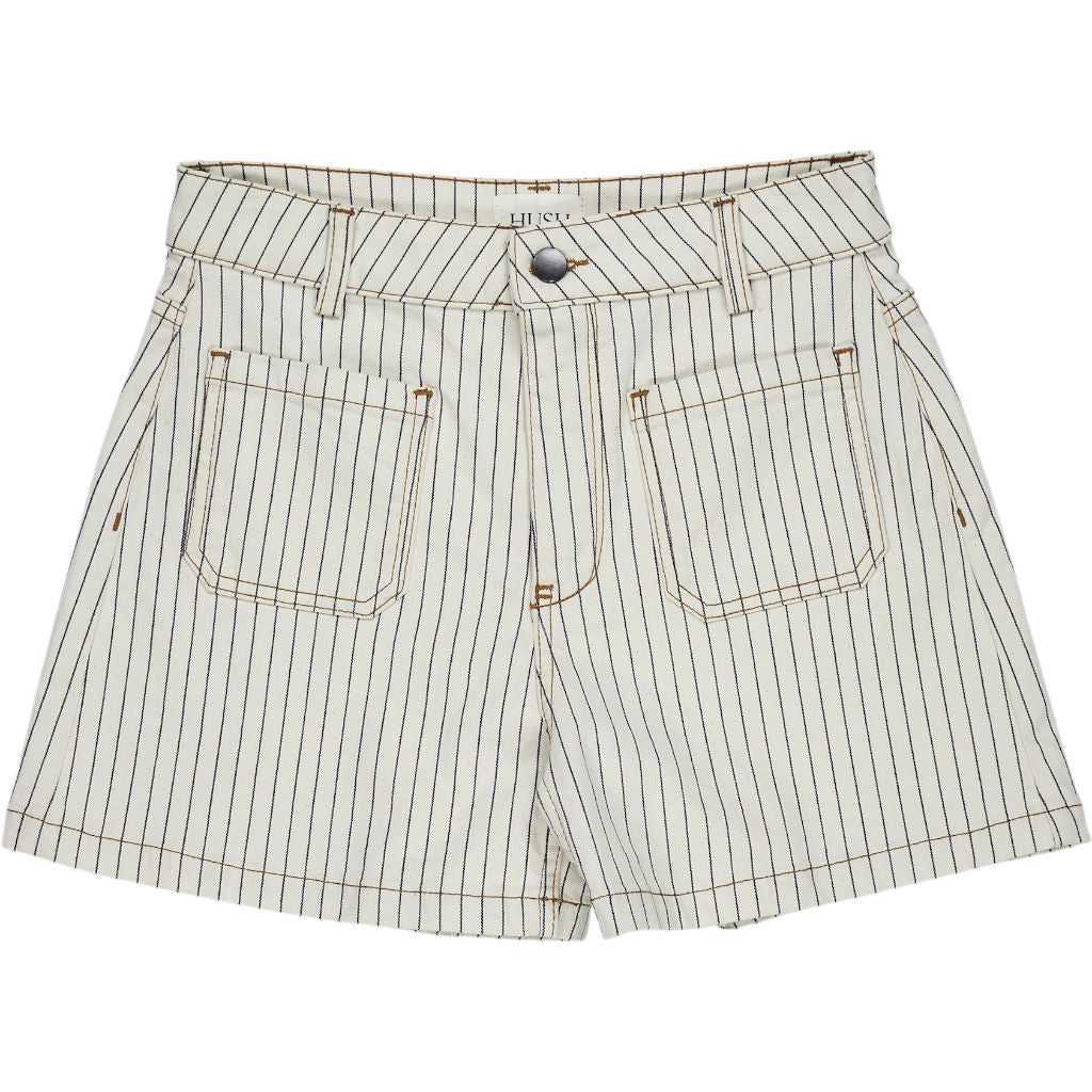 Hush Cream Striped Denim Shorts
