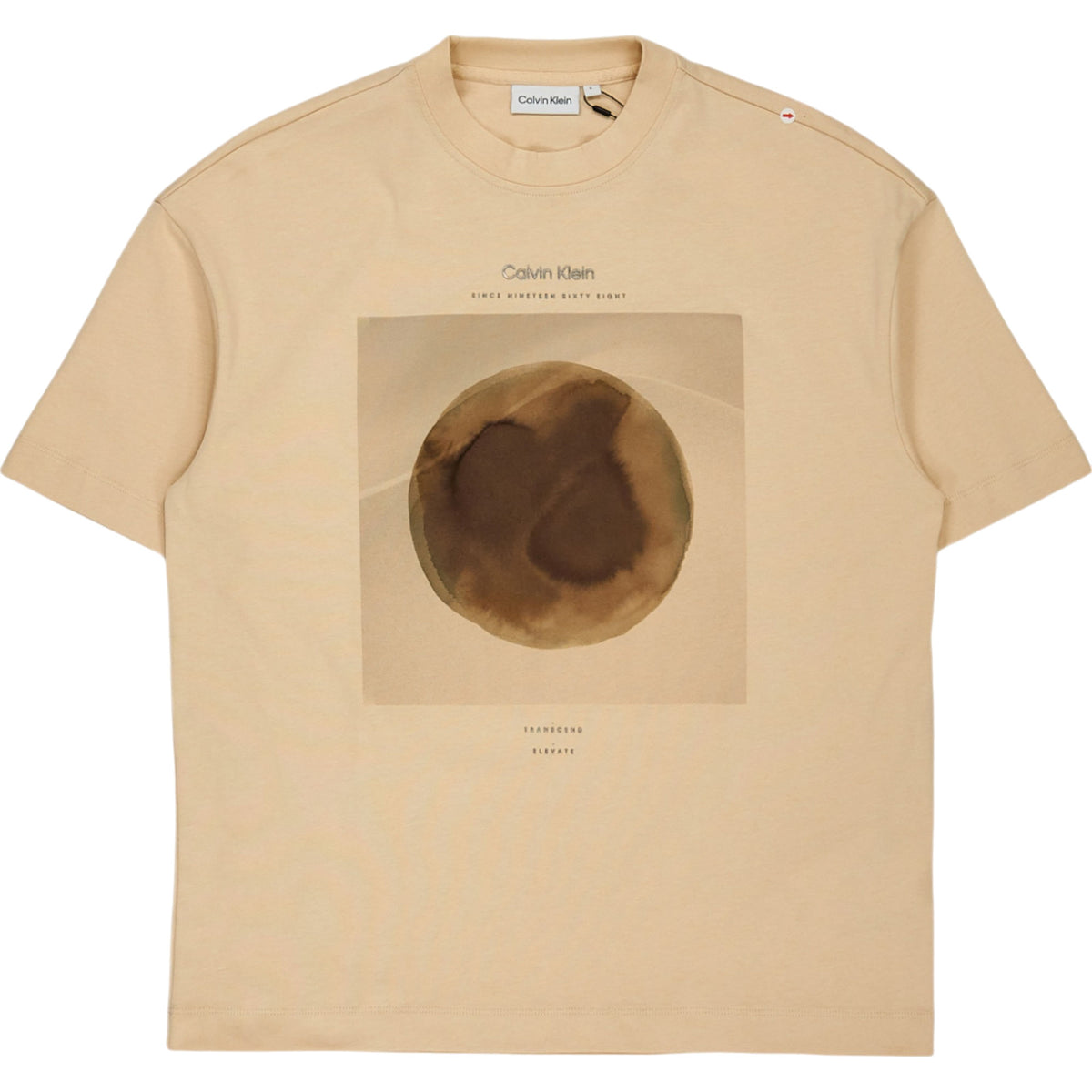 Calvin Klein Sandstone Beige Watercolor Circle T-Shirt