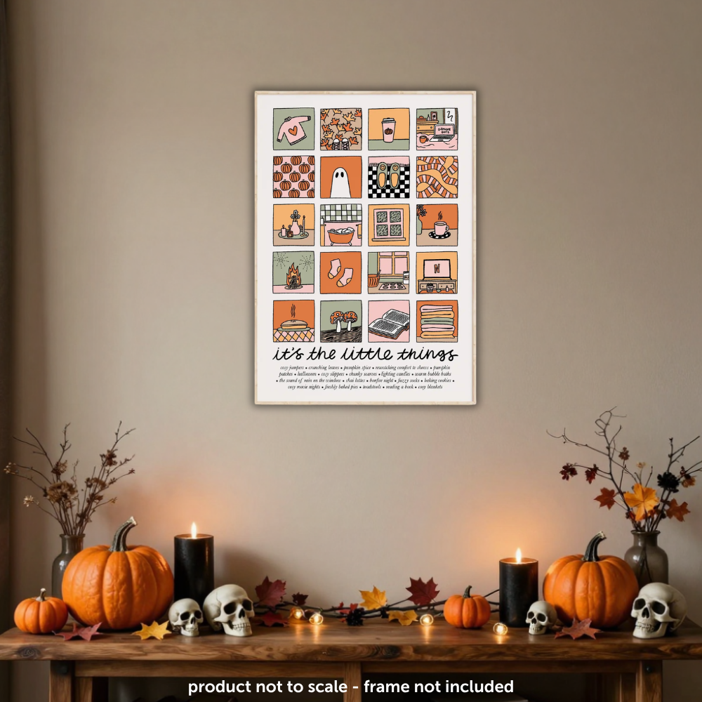 It's The Little Things: Autumn Edition Illustrated Quote Print