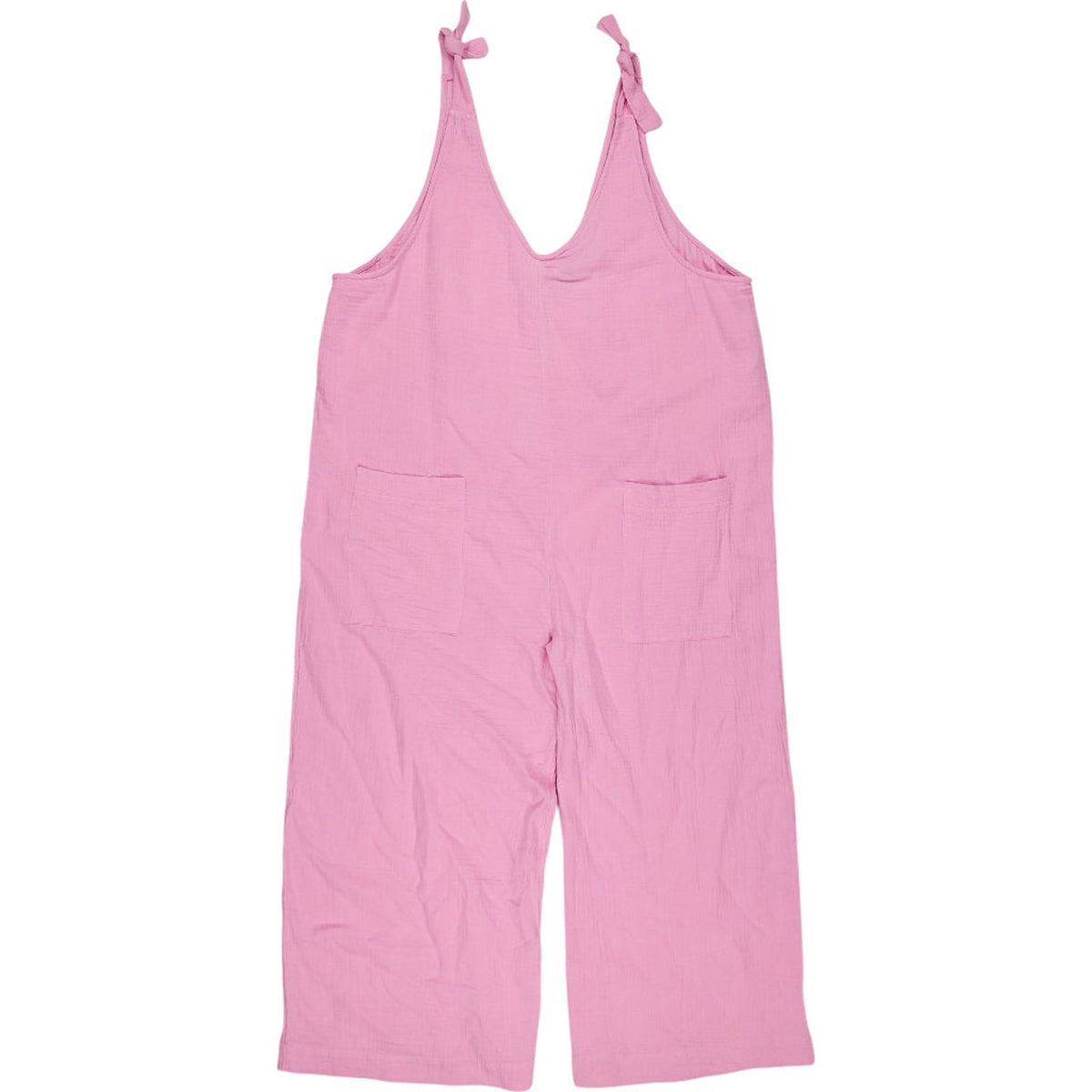 NRBY Pink Crinkle Cotton Jumpsuit